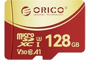 ORICO Carte mémoire microSDXC UHS-I 128 Go, 100 Mo/s, Recodage 4K UHD, U3, Classe 10, V30, A1, Micro SD pour caméra d'action, caméra embarquée, carte TF F3