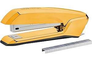 Bostitch Office Ascend - Grapadora 3 en 1 con removedor integrado y almacenamiento de grapas, capacidad para 20 hojas, cromo dorado