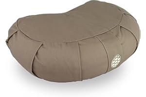 TORTUGA MEDITATION & YOGA TORTUGA Meditation&Yoga - Poduszka Zafu Zrównoważona z kaszą gryczaną - Projekt półksiężyca -Wysokość 15 cm 100% Bawełna Pokrowiec Łatwe Mycie -Medytacja/Joga