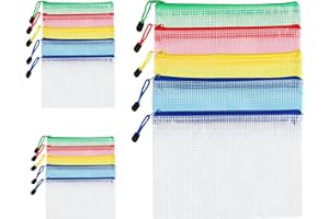 RMIVEGLIA Set 15 piezas bolsas zip A4, A5, A6 – fundas plastico a4 impermeables, Bolsa archivador cremallera documentos,bolsas con cremallera para organizar recibos, exámenes y carpetas archivadoras, 5 colores