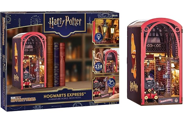 Revell Tiny Adventures Tiny Adventures – Harry Potter Hogwarts Express Book Nook – med LED-belysning, 3D-miniatyr gör-det-själv trähantverk