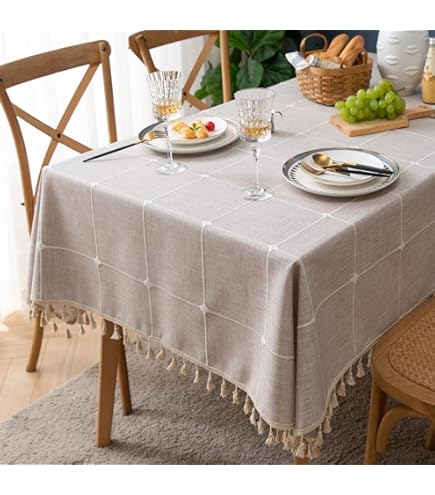 Tafelkleed 140 x 180 cm rechthoekig waterdicht polyester wasbaar, voor tafels, feesten, vakantiediner, bruiloft en banket, 2 stuks