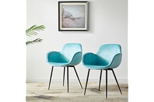 LeChamp Upholstered Accent Arm Chair Set of 2 Modern Velvet Dining Chair with Backrest and Metal Legs for Living Room Bedroom Club Guest Tub Chairs Green