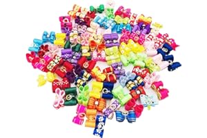 JpGdn 50pcs Dog Hair Bows with Elastic Rubber Bands Pet Hair Topknot for Small Medium Doggy Puppy Cat Kitten Rabbit Pet Girl Festival Attachment Grooming Accessories Color Random