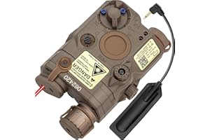 NURCIX Airsoft PEQ-15 IR Laser + Visible Red Laser + White LED Flashlight (Black)