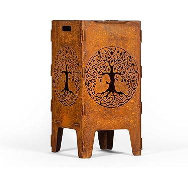 EchoSmile Feuerschale Aus Edelstahl - ⌀46cm, Raucharm, Mit Tragetasche Für Garten & Camping