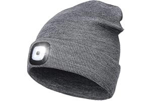 Wmcaps Cappello Uomo Illuminato Berretto 4 LED, Cappello con Luce LED Invernali Berretto a 3 Livelli di luminosit LED, Rimovibile Lavabile Beanie cap Regali Uomo Donna