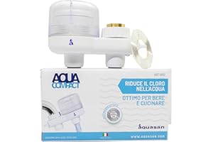 Aquasan Aquacompact Filtre pour robinet purificateur d'eau Microfiltration Filtre à eau Potable, système filtrant Multi Stade pour Robinet Réduit Battery Micro-Plastique Supprime Goût Odeur Indésiré