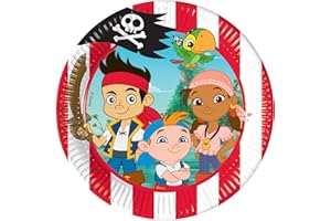 PROCOS Unique Party 71623 - 20cm Disney Jake and the Neverland Pirates Party Plates, Pack of 8