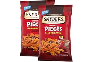 BHARTI BEN Snyder's of Hanover Pretzel Pieces, Hot Buffalo Wings 319g, (Pack of 2)