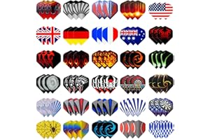 Jomdjmskes 90 Pcs Ailettes pour Fléchettes, Ailettes de Fléchettes Standard en Pet, Lot de Extra Épais Durables Accessoire, Darts Flights Styles Différentes pour Fléchettes à Pointe Souple/Acier