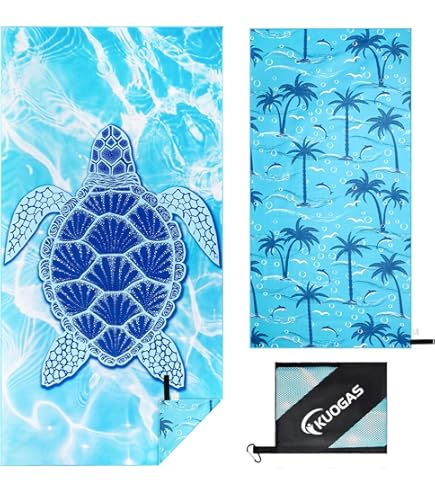 Strandlaken 90 x 180 Shell Krab Microvezel Handdoek voor Volwassenen Vrouwen Mannen, Gym Handdoek voor Reizen Zwemmen Camping, Strandhanddoeken Snel Droog & Zandvrij, Strandaccessoires Vakantie Essentials