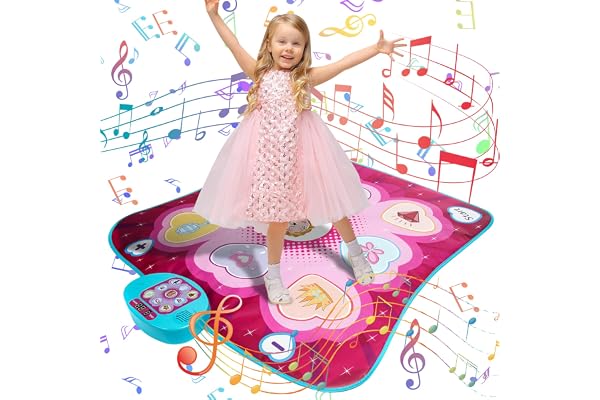 JUYOUNGA Tapis de Danse pour Enfants de 3 à 8 Ans,Tapis de Danse Musical avec Affichage LED, Création de Chansons et Musique Intégrée, Cadeau d'anniversaire de Noël pour Garçons Filles de 3 4 5 6 7+
