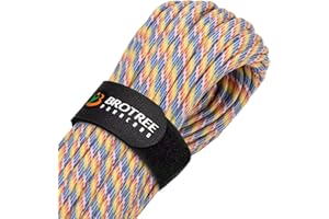 Brotree Paracord 4mm 9 Hebras Cuerda de 100% Nylon (15m, 30m, 50m) Tipo III Cuerda de Paracaídas para Supervivencia, Al Aire Libre, Bricolaje - 280kg Carga de Rotura (Arcoíris, 30m)