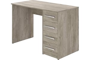 Amazon Basics Rectangular Idro Modern - Escritorio con 4-cajones, 56 x 110 x 73 cm (Efecto Roble) (Antes éramos Movian)