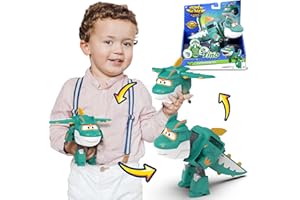 Super Wings Tino Dinosaur 5“ Verwandlung Charakter – Einfache Verwandlung – Geschenkspielzeug für Vorschulkinder ab 3 Jahren, Grün