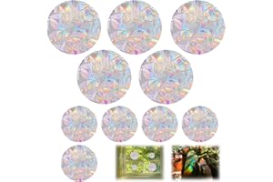 10 Pezzi Adesivi Anti Collisione Vetri, Tritmi Arcobaleno Adesivi per Finestre per Uccelli Strike, Anti-Collisione Statico Arcobaleno Adesivi, Adesivi per Finestre Anticollisione Anti-uccelli