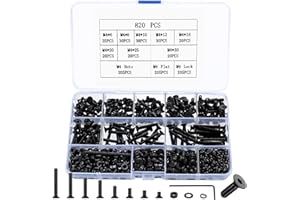 MYHONGLE 820 STK M4 Schrauben Set, Senkkopfschrauben Muttern Set, Gewindeschrauben mit Muttern Set mit Unterlegscheiben & Federscheiben Set, Innensechskant Sechskantschrauben, Maschinenschrauben Sortiment (M4)