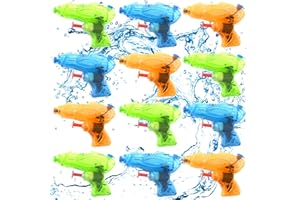 TOPJOWGA Pistole ad Acqua Giocattolo, 12 Pezzi Pistole ad Acqua per Bambini, Pistole ad Acqua Piccola, Pistole ad Acqua Giocattolo Blaster, Giocattoli Pistole Acqua per Bambini Piscina