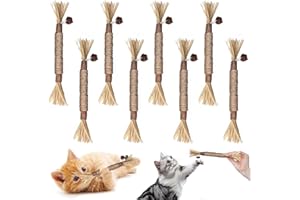 Lithyc 8 Pezzi Silvervine Gatto, Catnip Sticks, Bastoncini erba Gatta per Gatti, Adatti per la Pulizia dei Denti di Gatto In Casa, la Dentizione dei Gattini e per Alleviare lo Stress.