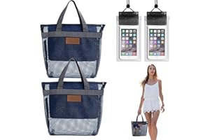 W Rxkiocs 2 Pièces Sac de Plage Sac de Douche Sac de Nettoyage Portable pour Salle de Bain avec Téléphone Portable Sac étanche pour les Voyages, Plage, les Vacances, Natation et le Fitness