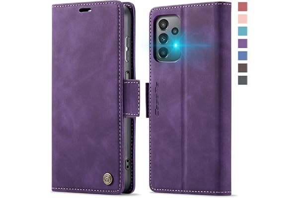 XYGLOW Coque pour Samsung Galaxy A23 5G Etui Housse【RFID Blocage】 Premium en Cuir PU Pochette de Portefeuille Fermeture Magnetique Flip Case Rabat Clapet pour Samsung A23 Étui 6,6 Pouces, Violet