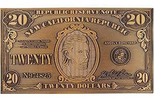 FANATTIK Fallout: New Vegas NCR $20 Metal Replica In-World Bill - Edizione limitata in metallo da collezione, numerata, espositore incluso