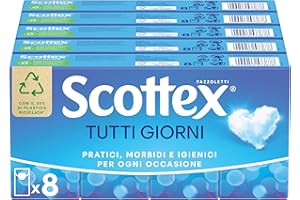 Scottex Tutti i Giorni, Fazzoletti di carta, Prodotto in Italia, Con Carta certificata FSC, 80 Pz (10x8)