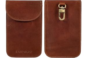 STILORD 'Savior' Portachiavi Auto RFID Pelle Astuccio Chiavi per Uomo Donna Custodia Blocco Segnale Sachetto Chiave Piccolo Borsellino Radioprotezione Chiavi Auto Cuoio, Colore:andorra - marrone