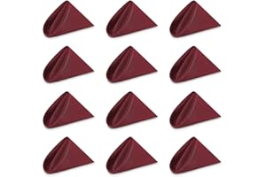 WedDecor Reusable 50cm x 50cm Fabric Burgundy Dinner Napkins – Polyester Table Napkins with Hemmed Edges, Easy-Care, Washable for Weddings, Banquets, Parties & Home Use, 20pcs