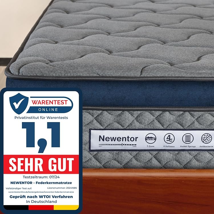 Newentor® Orthopädische Matratze 90x200 H3 H4, Matratze 90x200 Öko 