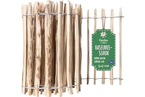 Creative Home Staketenzaun 60cm hoch und 5m lang | Haselnusszaun | Rollzaun | Lattenabstand 7-9 cm | Gartenzaun Holz Holzzaun | Zaun Garten Ideal als Rasenkante Blumenbeet Umrandung aus Haselnuss