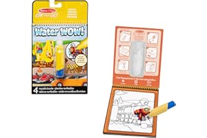 Melissa & Doug Water Wow! Libro Magico da Colorare con Pennello ad Acqua – Tema Veicoli, Gioco Educativo da Viaggio per Bambini e Bambine, 3+ Anni - Certificati FSC