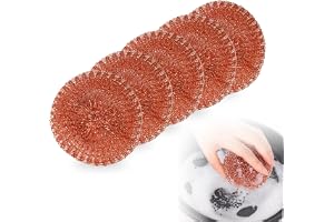 Sekfpnk 5 stycken kopparsvamp, kopparspiral skrubbspiral, mild och repfri borttagning av envisa fläckar, hållbar och lämplig