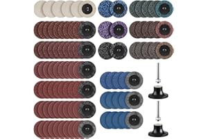 Shineboc 104PCS set di utensili per smerigliare, dischi CSD da 2 pollici (50 mm), dischi in nylon per smerigliare, lucidare, decalcificare, per metallo, acciaio, acciaio inox