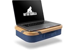 MY FAT GORILLA - Support d'Ordinateur Portable en Bambou avec Coussin Confortable - Idéal pour le Lit et le Canapé