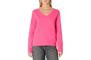 Amazon Essentials T-shirt Col en V à Manches Longues Coupe Classique 100% Coton Femme