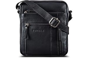ROYALZ 'Dallas' Borsello Uomo Tracolla Pelle piccolo Borsa Vero Cuoio Borsa a Tracolla Vintage Stil