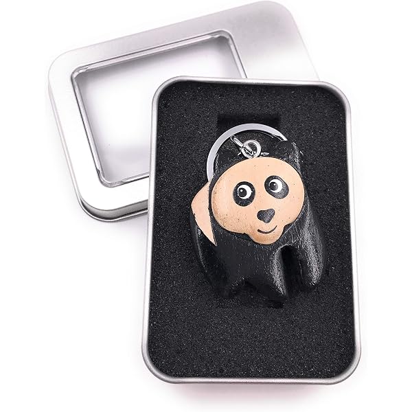 Onwomania Schlüsselanhänger Panda Mit Kind – Metall-Glücksbringer, Perfekt Als Geschenk