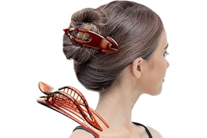 ‎RC ROCHE ORNAMENT RC ROCHE 1 Stück Haarspange Haarklammer Französisch Geschwungen für Damen Mädchen Fester Halt Ohne Rutschen Hochwertig Haare Hochstecken, Groß Braun