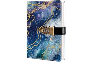 ZXHQ Diario con lucchetto per ragazze e donne, diario con lucchetto segreto con motivo squisito, quaderno per scrivere diario in ecopelle ricaricabile, dimensioni A5 (8,5 × 5,9 pollici) Stile 4