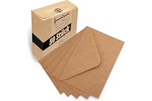 ‎JAPUN Japun – Briefumschläge (50 Stück) aus Kraft-Papier, Kuvert, Umschlag ohne Fenster - DIN C5-220 x 156 mm - braun