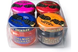 SHIKRÁN Eurocaviar Shikran Pack Degustación – 4 Tarros x 25g – Perlas de Caviar de Mújol Negro y Rojo, Salmón Ahumado y Anchoas – Alternativa Gourmet al Caviar – Producto de España