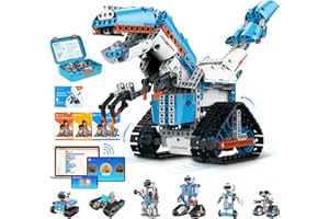 WhalesBot E7 Pro 12-in-1 Mint Roboter Bausatz für Kinder ab 8 Jahren, Scratch- & App-Programmierung, Spaßiger Klemmbaustein-Roboter, Ferngesteuertes Spielzeug (Deutsche Version)