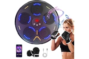 Wildfun Machine de Boxe Musicale à LED pour Adultes avec Gants de Boxe, Bluetooth, 9 Modes de Vitesse et comptage Intelligent, Machine de Boxe Musicale de Mur pour Enfants