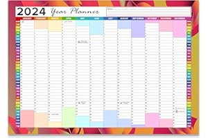 HLDI 2024 Wall Planner A3 Wall Calendar Large Yearly Planner Jan To Dec Full Year Annual Poster Students Family Home School Office Academic Work Study Planning Chart 29.7x42Cm(Folded)(1Pc)(Multicolor)