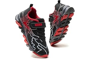 WZRUISEN Children's Sports Shoes Boys' Basketball Sports Running Shoes