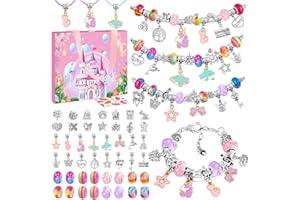 WEVOL Cadeau Fille 5-13 Ans Bijoux Enfants Jeux Charms Bracelet Kit Fabrication Creation Idée Jouet de Pâques Noël Anniversaire