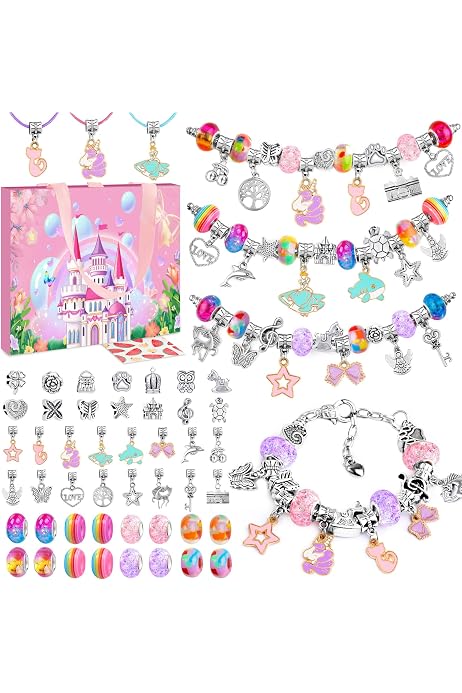 Set Bijoux & Sac Licorne Fille - Collier, Bracelet, Boucles D'Oreilles | Cadeau 4-8 Ans | Violet