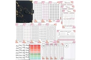 WORIDAREX A6 Budget Planner Deutsch, Bugetplaner Startset mit 8 Sparchallenges, Budget Binder mit 4 Bargeldübersicht, 12 Budgetblätter, Finanzplaner Haushaltsbuch, Geld Organizer,Sparen mit Umschlagmethode